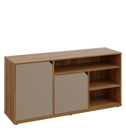 KU2-15DN3 L skříňka nízká 2-dveřová, nika, 740x1522x400, provedení levé, ořech světlý/latte